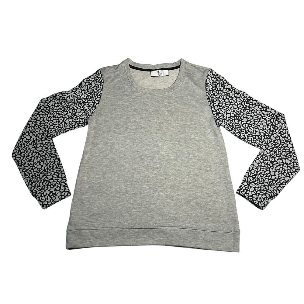 YYigal Crewneck Leopard Sweatshirt Size S Casual Animal Y2K Layers Maximalist